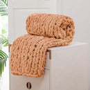 WESHIONGOO Chunky Knit Blanket Throw Knitted Throw Blankets for Couch Bed Fluffy Soft Blanket with Jumbo Chenille Yarn Thick 100% Handmade(40"*40") by CozyNest Decor