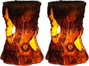pearlstar Solar Lanterns Outdoor Tree Stump Fire Flame Light Halloween Decorative Solar Powered Lantern Waterproof Decor for Patio Garden Yard Pathway Lawn Deck,2PACK by GreenHaven Gardens
