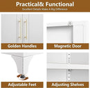 Kitchen Cabinet, 90" Tall Metal Pantry Cabinet, Freestanding Cupboards with One Drawer, Food Storage Cabinets for Dining, Living Room, White, 16" D x 32" W x 90" H, Assembly Required by CozyNest Decor
