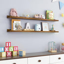 Picture Ledge Wall Shelves 48 inch Width Set of 2, Solid Pine Wood Rustic Floating Ledge Shelves for Wall for Kids' Room Bedroom Kitchen Bathroom Living Room Nursery Display Wall Decor, Walnut by TinyTreasures Baby Boutique