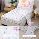 PERFEMET Toddler Bedding Sets Girls 4 Pieces Pink Mermaid Toddler Bed in A Bag Soft Reversible Blush Toddler Bed Set Include Comforter, Flat Sheet, Fitted Sheet, Pillowcase by TinyTreasures Baby Boutique