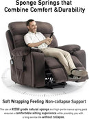 Large Power Lift Chairs Recliners for Elderly with Heated and Massage, Lazy Boy Recliner Chair with 26in Extra Wide Seat, Hidden Cup Holder, Side Pocket by CozyNest Decor