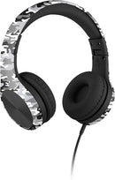 LilGadgets Connect+ Pro Wired Kids Headphones for School w/Microphone, Volume Limiting Noise Reducing Over-Ear Headset w/Cord, SharePort Technology & SoftTouch Padding, Snow Camo Headphones for Kids by TinyTreasures Baby Boutique
