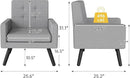 Kromax Mid-Century Modern Accent Chair for Living Room, 496 Lb. Weight Capacity, Dual Armrests, Comfy Extra Large Seat, Timeless Style Perfect for Reading & Relaxing, Light Grey by CozyNest Decor