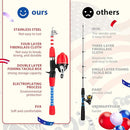Kids Fishing Pole, Portable Telescopic Kids Fishing Poles for Boys and Girls, Fishing Rod and Reel Combo Kit with Tackle Box, and Fishing Net, Best Fishing Pole for Toddler Youth by TinyTreasures Baby Boutique