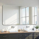Bathroom Mirror 60" x 30", Large Rectangle Wall Mirror, Silver Metal Frame Wall Mounted Mirrors for Bathroom, Vanity, Bedroom, Entryway Decor(Horizontal/Vertical) by CozyNest Decor