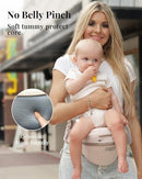 Baby Carrier Pro, MOMTORY Safety-Certified 6-in-1 Ultra Storage Baby Carrier Newborn to Toddler, Front & Back Baby Holder Carrier with Hip Seat, Soft Pink by TinyTreasures Baby Boutique