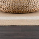 CAMILSON Outdoor Rug 8x10, Modern Outside Rugs for Patios Porches Waterproof Durable Washable Non-Shedding, Easy-to-Clean Indoor Outdoor Area Carpet (8 x 10, Bordered - Beige/White) by CozyNest Decor