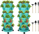 Vertical Planter 6 Tier Stackable Planters Garden Planters Strawberry Herb Flower and Vegetable Planter Indoor Outdoor Gardening Pots with Removable Wheels and Tools by GreenHaven Gardens