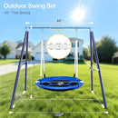 Heavy Duty 500lbs Saucer Swing Set - Outdoor Metal Frame Playground Equipment for Backyard, Includes 45'' Tree Swing & Adjustable Steel Stand - Kids/Toddlers Age 3-12 by TinyTreasures Baby Boutique