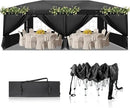 Outvita 10x20ft Pop Up Canopy Tent, Outdoor Instant Shelter Folding Canopy with 6 Side Walls and Carry Bag for Commercial Events, Party, Backyard BBQ, Camping Black by GreenHaven Gardens
