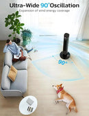 ZAFRO Tower Fan for Bedroom, 90° Oscillating Fan with 12H Timer, 37”Standing Fans with Remote, Bladeless Fan with 4 Modes & 3 Speeds, Black by CozyNest Decor