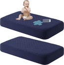 NTBAY 2 Pack Waterproof Crib Mattress Protector, Quilted 28"x52" Toddler Fitted Sheet - Machine Washable - Soft and Breathable Mattress Pad Cover for Crib, Nursery, Daycare, Cot, Navy Blue by TinyTreasures Baby Boutique