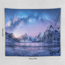 HZOHNAGO Mountain Tapestry Aurora Snow Mountain Sunset Pattern Printed Wall Tapestry Wall Hanging for Bedroom Living Room Dorm 60" W x 50" H by CozyNest Decor
