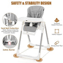 INFANS High Chair for Babies & Toddlers, Foldable Highchair with Multiple Adjustable Backrest Footrest Seat Height, Removable Tray, Detachable PU Leather Cushion Wheels (with Booster, Light Grey) by TinyTreasures Baby Boutique