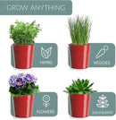 Barnyard Designs Indoor Herb Garden Planter Set with Tray, Metal Windowsill Plant Pots with Drainage for Outdoor or Indoor Plants, Set/3 (Brick Red) by GreenHaven Gardens