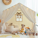 Kids Play Tent with Padded Mat, Kids Tents Large Princess Castle Pompoms Play House Indoor Playhouse Tent for Girl Bed Tents by TinyTreasures Baby Boutique