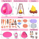 Camping Set Toys with Pop up Tent Pretend Play Indoor Outdoor Camping Playset,Christmas Birthday Gifts for Toddlers Kids Girls 3-5 Years Old by TinyTreasures Baby Boutique