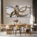 SOUGUAN Living Room Decor for Wall Abstract Wall Art 30x60in Black and Gold Wall Art Round Ring Wall Decoration for Bedroom Dining Room Home Office Ready to Hang by CozyNest Decor