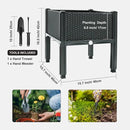 MAYOLIAH Raised Garden Bed with Drainage Elevated Planter Box Plastic Raised Beds for Gardening Vegetables Herb Flowers, Perfect for Indoor Outdoor Planting, 2 Boxes Grey by GreenHaven Gardens
