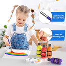 Nicpro Washable Paint for Kids, Kids Painting Set with 10 Paintbrushes, Palettes, Sponge, 6 Vibrant Colors 8.45oz, Non Toxic Washable Finger Paint for Toddlers Preschool Children Art Painting Supplies by TinyTreasures Baby Boutique
