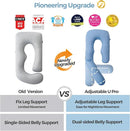 Momcozy Pregnancy Pillow with Cooling Cover, Dreamlign U Pro Maternity Pillow with Adjustable Leg Pillow - Support for Back, HIPS, Belly, Legs for Pregnant Women, 50-72 Inch, Bule by TinyTreasures Baby Boutique