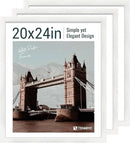 20x24 Picture Frame Set of 3, Textured White Solid Wood Poster Frame, Wall Gallery Frame by CozyNest Decor