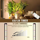 bedee LED Grow Light for Indoor Plants: 50 Inch Full Spectrum Plant Lights for Seed Starting with Timer and 10 Level Dimmable Standing Plant Growing Lamp for Greenhouse with Hanging Accessories by GreenHaven Gardens