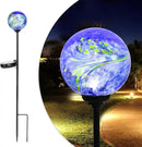 Solar Lights Outdoor Decorative Solar Outdoor Decorative Glass Ball Stakes Waterproof Garden Stake Glass LED Garden Globe Lights for Pathway Yard Lawn Decoration Blue by CozyNest Decor