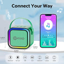 Contixo KS1A Kids Mini Karaoke Machine with LED Lights, 7–10H Playback, Dual Wireless Mics, Magic Voice Effects, Bluetooth Speaker for Children, Portable Singing Toy Gift for Boys & Girls, Green by TinyTreasures Baby Boutique