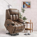 Power Lift Recliner Chair for Elderly Breathable Leather Recliner Chair with Massage and Heat for People Limited Mobility,2 Cup Holders,Electric Stand Assist,USB Ports,Gifts for Family (Ochre) by CozyNest Decor