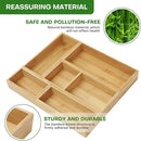 Bamboo Drawer Organizer Set, 5 PCS Multi-Use Individual Wood Storage Organizers, Junk Drawer Divider and Storage Trays Containers for Kitchen, Bathroom, Office Desk, Makeup, Jewelry, Utensils by CozyNest Decor