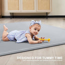 ANGELBLISS Baby Playpen Mat, Self-Inflating Play Mat for Babies and Toddlers, Roll Up & Waterproof Foam Crawling Mat for Floor, Portable Playmat for Babies with Travel Bag Grey (50×50in) by TinyTreasures Baby Boutique