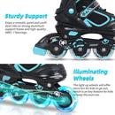 Nattork Blade Roller Skates for Boys with Light Up Wheel, Outdoor & Indoor Illuminating Black Inline Skates for Boys Little Kids Toddler Ages 5-8 4 5 6, Beginners by TinyTreasures Baby Boutique