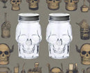 Set of 2 Skull Mason Jar Glasses with Lids | 16oz Reusable Halloween Drinking Glasses | Unique Skull Décor, Storage, & Canning Jars for Parties & Gifts by CozyNest Decor