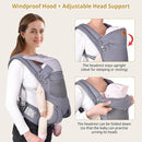New Upgrade Ergonomic Baby Carrier Newborn Toddler Wrap Carrier,Hands Free Baby Sitting Sling,Breathable,Perfect for Infants/Chest Sling for Babies Shower Gift (Grey, Upgrade-with Belt) by TinyTreasures Baby Boutique