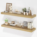 Floating Shelves for Wall, 36" W x 8" D x 1.5" H, Wooden Wall Mounted Display Shelves with Invisible Brackets for Living Room, Bedroom, Bathroom, Kitchen Decor and Storage, Set of 2, Oak by CozyNest Decor