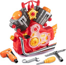 Engine Building Kit, Kids Mechanic Repair Set for Kids Motorcycle Engine，Take Apart Toys-42pc Playset，STEM Engine Model Kit Toy with Cool Lights&Sounds，Educational Toys for 3+ Year Old (red) by TinyTreasures Baby Boutique