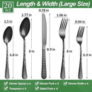 20 Pcs Black Silverware Set for 4 with Water Cube Handle design, Food Grade Stainless Steel Flatware Set, Eating Utensils Sets Include Fork/Knife/Spoon, Reusable Cutlery Set, Dishwasher Safe by CozyNest Decor