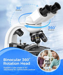 Compound Binocular Microscope for Kids & Students, 40X-2000X Magnification, Microscope Kit with Slides & Specimens, Lab Equipment for School Biology Class & Home Science Experiments by TinyTreasures Baby Boutique