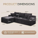 Hobestluk Modular Sectional Sofa Couches 108" L-Shape Couch 3 Seat Modular Sofa Memory Foam Sectional Couches for Living Room, Boneless Couch with Oversized Chaise (Grey, Left Facing) by CozyNest Decor
