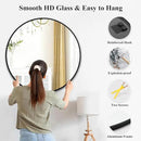 Fabuday Black Round Mirror 30 Inch - Large Circle Mirror for Bathroom, Living Room, Hallway, Entryway, Matte Aluminum Frame Circular Mirrors for Wall Decor by CozyNest Decor