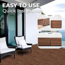 Pack of 10 Deck Tiles - 12"x12" Interlocking Natural Solid Acacia Wood for Outdoor & Indoor, Patio Garden, Balcony, Poolside - Brown Color by GreenHaven Gardens
