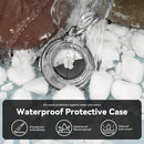 Upgrade Waterproof 4 Pack Airtags Holder with Apple Airtags Keychain, Hard PC Clear Air Tag Case, Anti-Scratch & Shock Air tag Holder, Men's Women's Keyrings & Keychains -Clear Black by TinyTreasures Baby Boutique