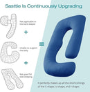 Sasttie Pregnancy Pillows for Sleeping, U Shaped Cooling Full Body Pillow with Removable Cover, Pregnant Women Must Haves, Maternity Essential, Navy by TinyTreasures Baby Boutique