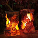 pearlstar Solar Lanterns Outdoor Tree Stump Fire Flame Light Halloween Decorative Solar Powered Lantern Waterproof Decor for Patio Garden Yard Pathway Lawn Deck,2PACK by GreenHaven Gardens