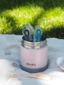 Beaba Stainless Steel Insulated Food Jar 10 oz, Kids Thermos, Lunch Containers, Leakproof, Wide Opening, Suitable for Hot and Cold Foods (Rose) by TinyTreasures Baby Boutique
