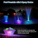 Floating Pool Fountain with Underwater Light Show,Pool Water Fountain Rechargeable Battery Powered,2 Spray Modes Pool Fountain Pump for Inground Above Ground Pools-1PC by GreenHaven Gardens