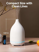 InnoGear Oil Diffuser, 150ML Ceramic Diffuser for Essential Oils Handcrafted Aromatherapy Diffuser Ultrasonic Cool Mist Humidifier with 2 Mist Modes Waterless Auto Off for Room Office, White Base by TinyTreasures Baby Boutique