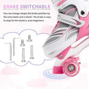 Adjustable 4 Size Kids Roller Skates With Light up Wheels for Girls Ages 5-8-12, Safe and Fun Illuminating Skates for Kids, Toddlers, Boys by TinyTreasures Baby Boutique
